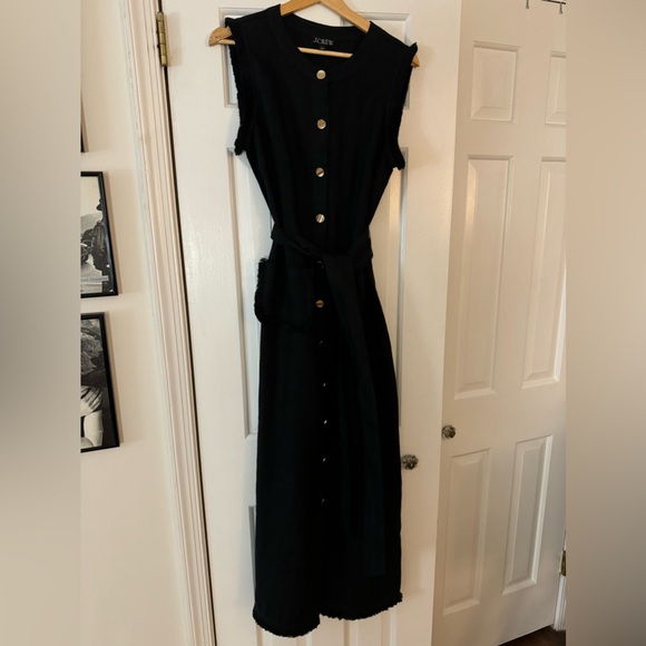 J Crew Linen Raw Hem Maxi Shirtdress - Picture 2 of 7